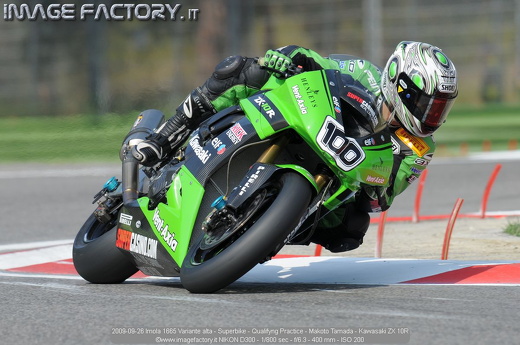 2009-09-26 Imola 1665 Variante alta - Superbike - Qualifyng Practice - Makoto Tamada - Kawasaki ZX 10R
